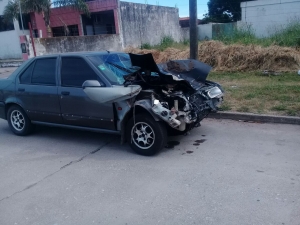 Camilo Aldao: automóvil chocó con un vaquillona 
