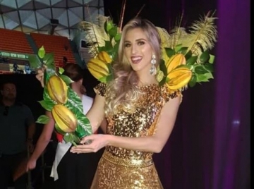 La marcosjuarense Sol Bonfigli participó en el concurso de Reina Internacional del Cacao en Venezuela