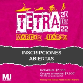 20 de marzo: 6ta edición Tetratlón Marcos Juárez