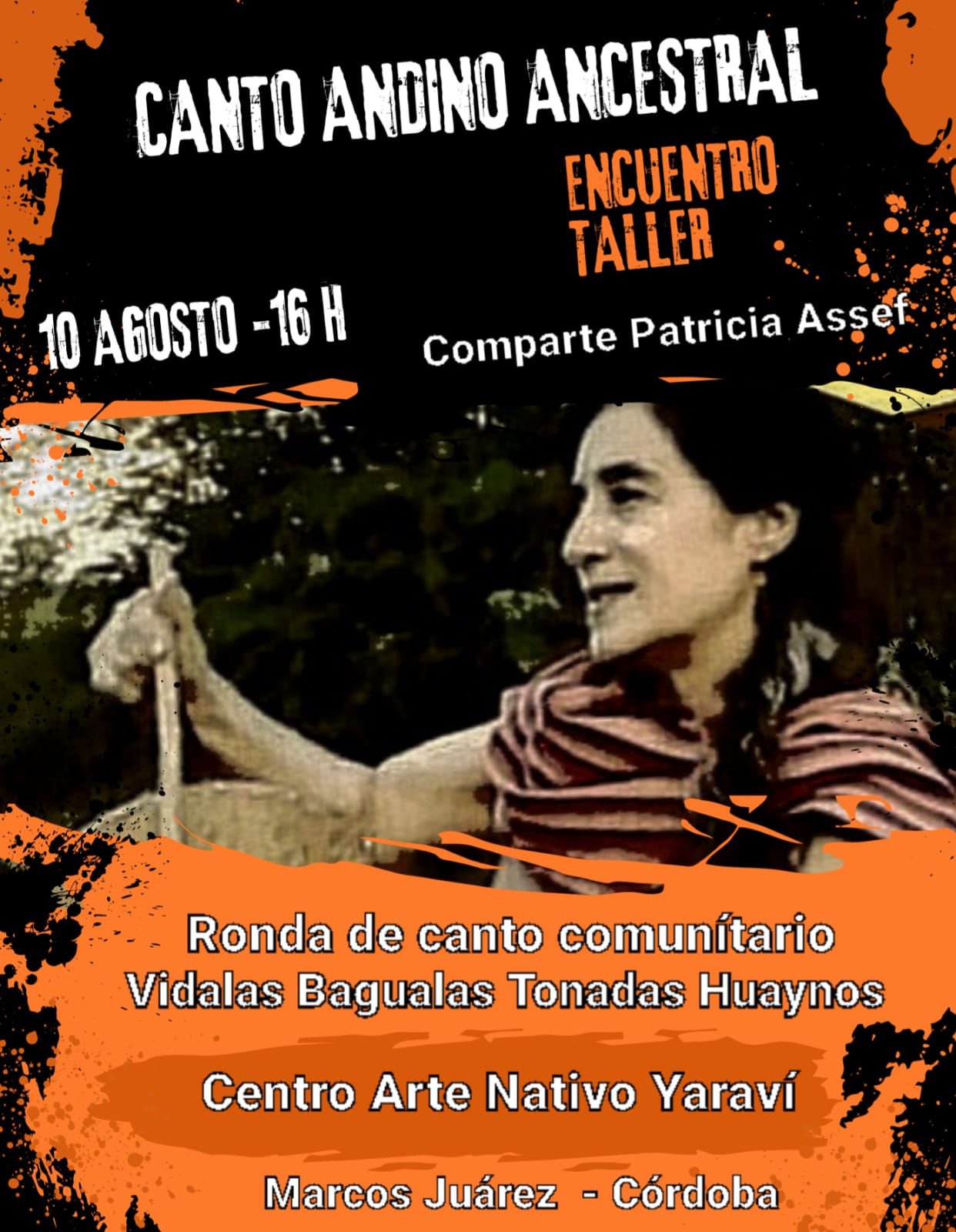 Encuentro Taller con Patricia Assef: Celebrando la Música Andina en Yaraví el 10 de agosto