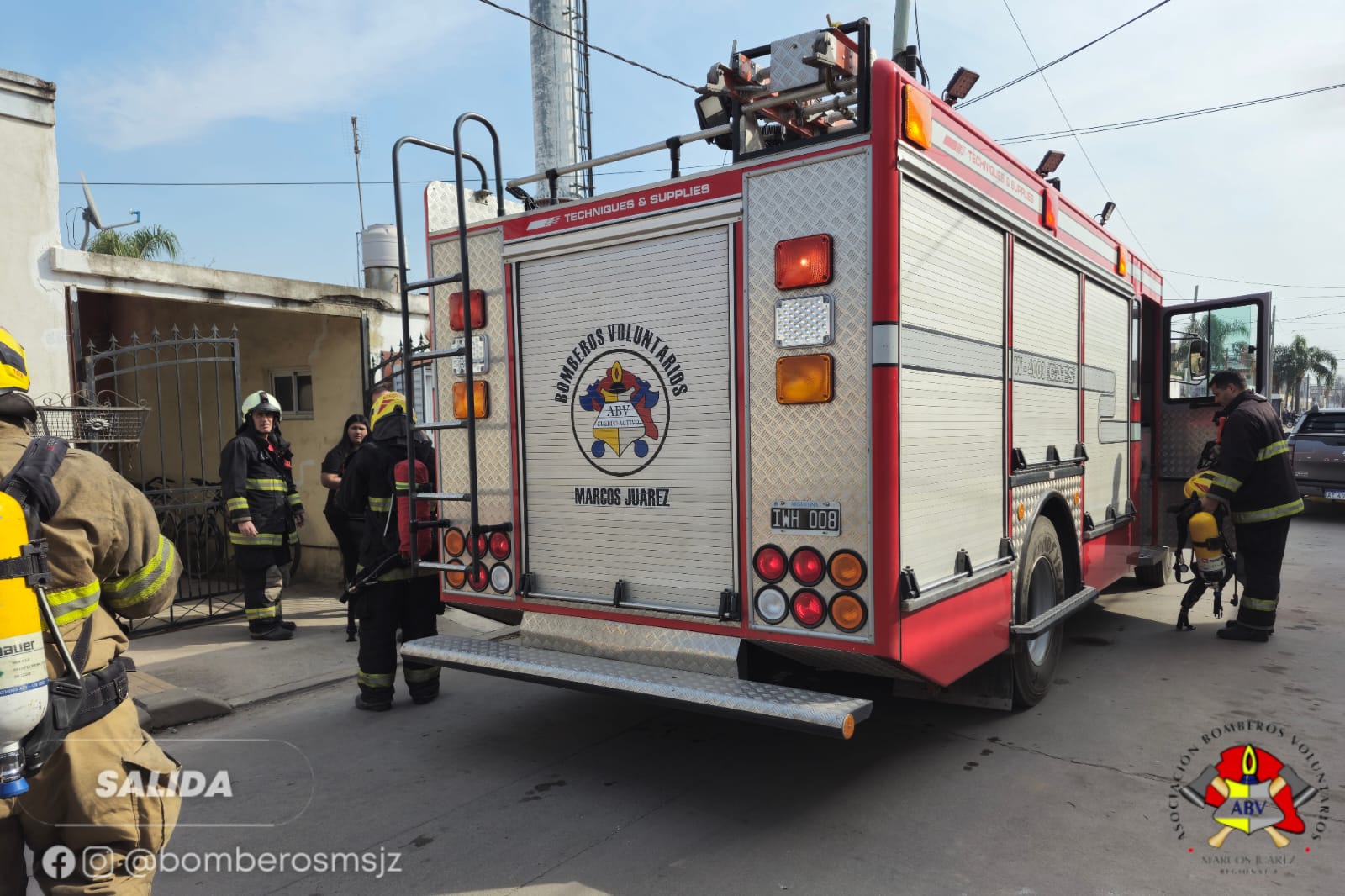 Salida de alarma general - Incendio de vivienda