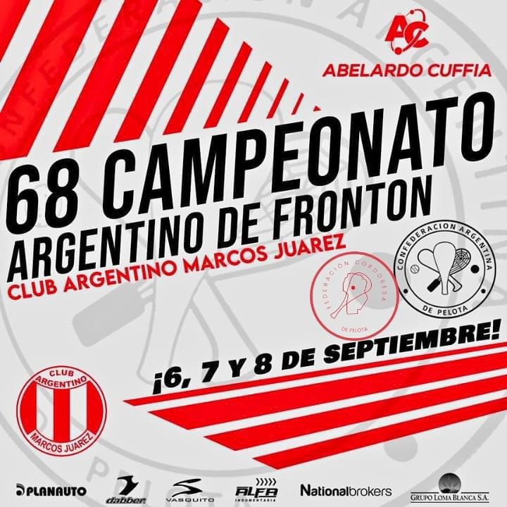 El 68º Campeonato Argentino de Frontón llega al club Argentino de  Marcos Juárez este fin de semana