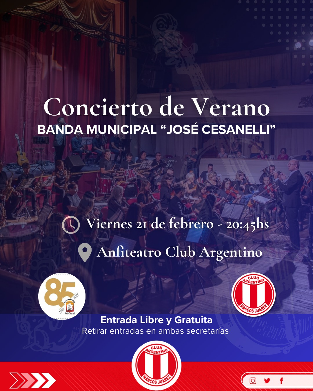 La Banda Municipal José Cesanelli celebra su 85º aniversario con un gran concierto