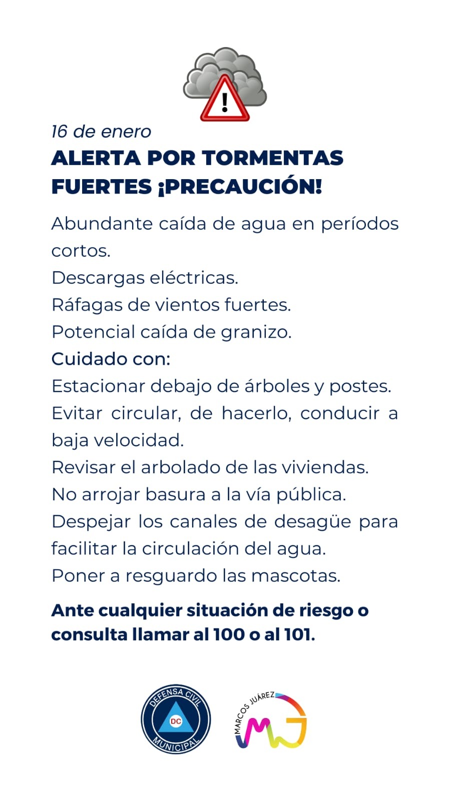 Solicitan circular con máxima precaución ante las fuertes tormentas