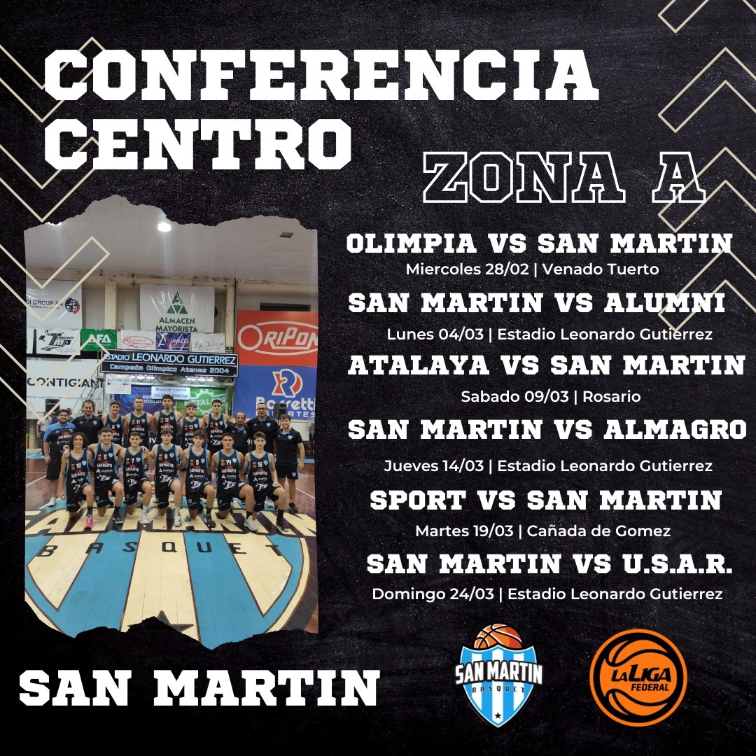 San Martín comienza el Torneo Federal como visitante enfrentando a Olimpia de Venado Tuerto el miércoles 28 de febrero