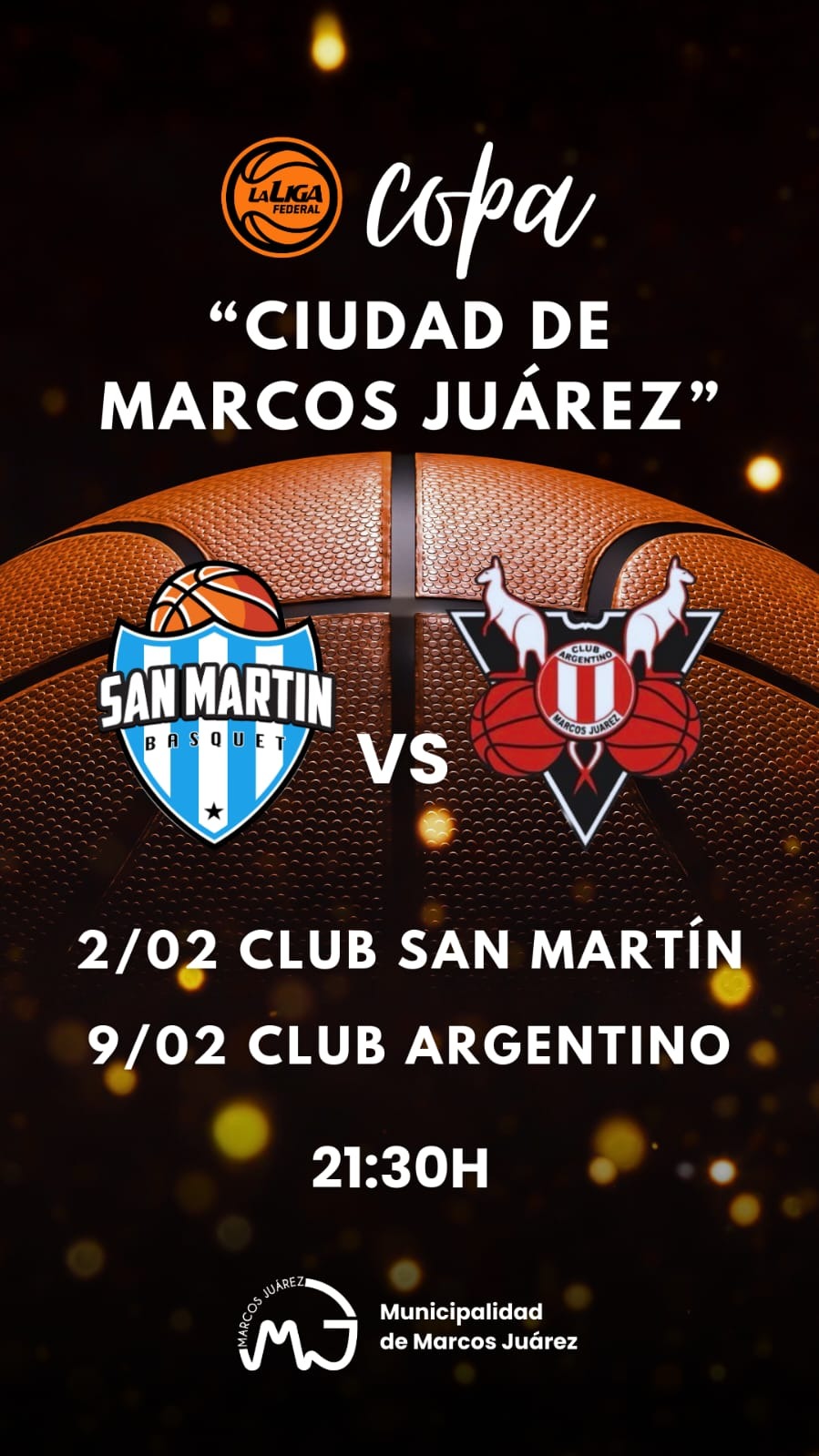 Esta noche Argentino y San Martín reeditan el clásico en básquet Copa Ciudad de Marcos Juárez