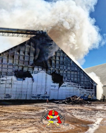 Incendio en celda de maní movilizó a bomberos de toda la provincia