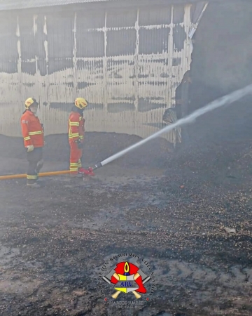 Incendio en celda de maní movilizó a bomberos de toda la provincia