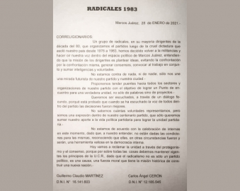 Radicales de la década del 80 retornan a la militancia política