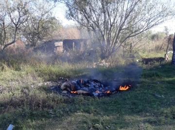 Quemaron restos de basura en un predio del Barrio La Fortuna
