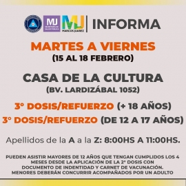 Hoy empiezan a vacunar en la Casa de la Cultura