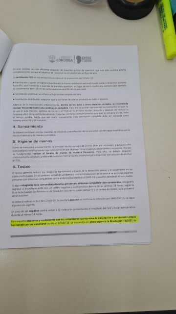 Miravalles: “Para los docentes y no docentes que no estén vacunados, se les pedirá un PCR cada 7 días”