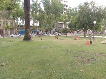 Terminaron los trabajos de limpieza en plaza General Paz y Patio Alberdi