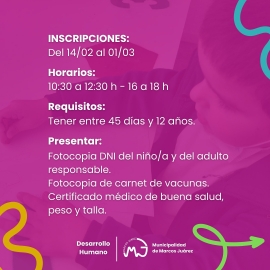 Inscripciones 2024 para el Centro de Apoyo al Niño y la Familia